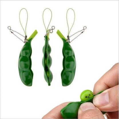 Fidget Toys Decompression Edamame Squishy Squeeze Peanuts Peas Beans Keychain Cute Stress Adult Toy Rubber Boys Xmas Gift