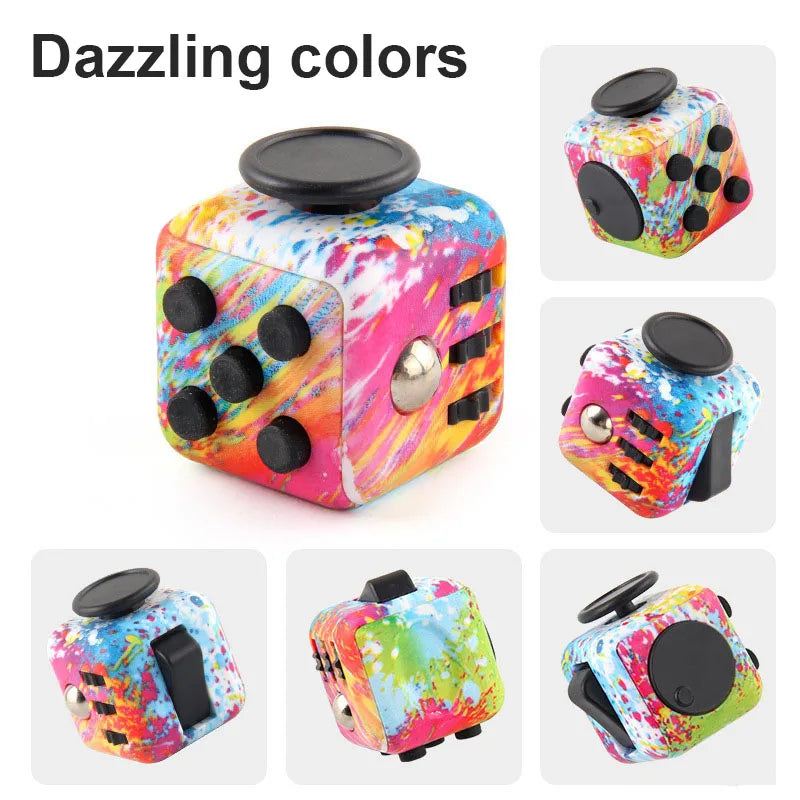 [6 Sides Fidget Cube Toys] - Stress Anxiety Pressure Relieving fidget toys