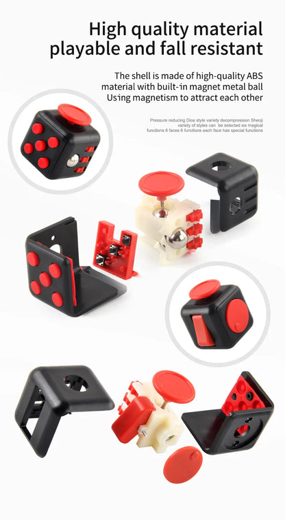 [6 Sides Fidget Cube Toys] - Stress Anxiety Pressure Relieving fidget toys