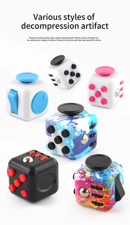 [6 Sides Fidget Cube Toys] - Stress Anxiety Pressure Relieving fidget toys