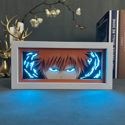 Bleach Led Light Box For Bedroom Decoration Paper Cut Shadow Box Anime Lightbox Ichigo Kurosaki Birthday Gift Bedside Night Lamp