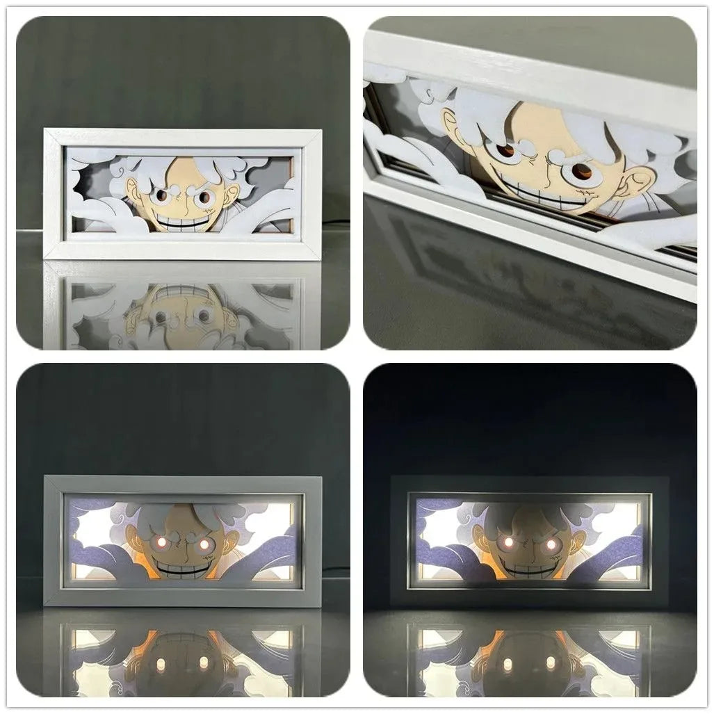 Piece Roronoa Zoro Roronoa Zoro Nika Luffy Sanji 3d Anime Led Light Box Paper Carving Light Night Lamp Room Decora