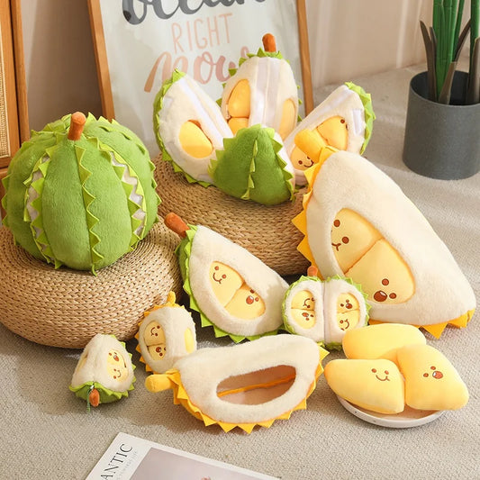 🌟 Soft Plush Stuffed Toy - Simulation Cute Durian Plushies Doll Tearable & Detachable Stress relieving Toy Stuffed