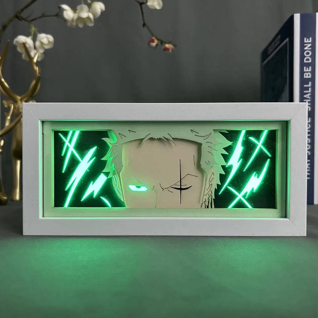 Piece Roronoa Zoro Roronoa Zoro Nika Luffy Sanji 3d Anime Led Light Box Paper Carving Light Night Lamp Room Decora