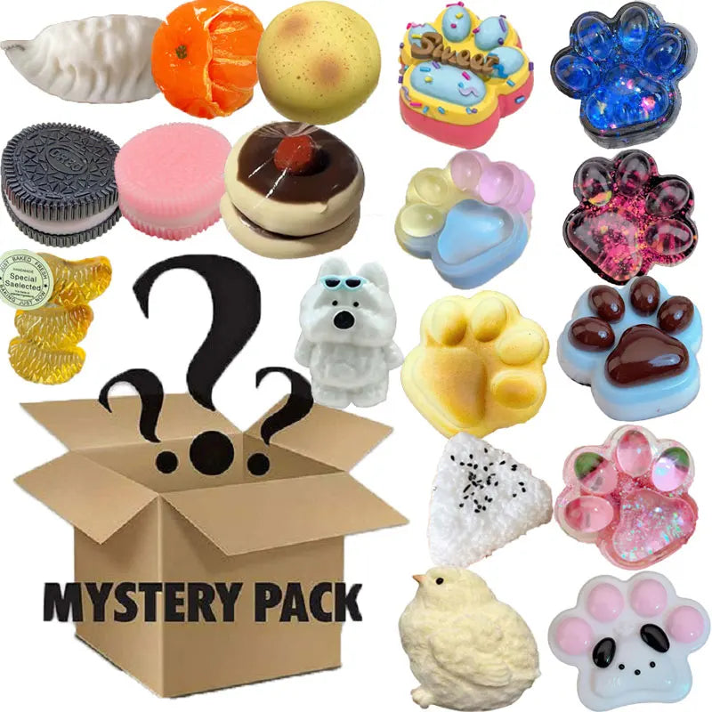 Mystery Fidget Toy Kawaii Cat's Paw,Simulated Food,Antistress Foot Squishy Toy, Squeeze Toy, Mochi Squishy, Stress Reliever Toys