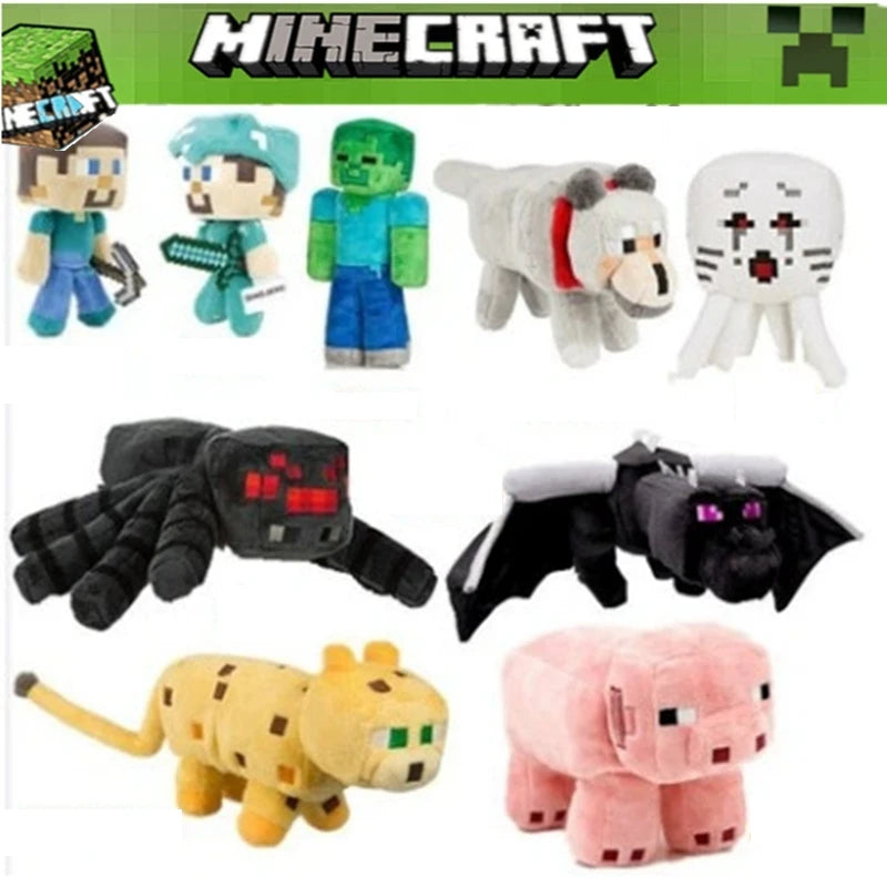 [Minecraft Style Stuffed Plush Toy] Iron Golem Zombie Ocelot Pig Ender Dragon Skull Plush Toy