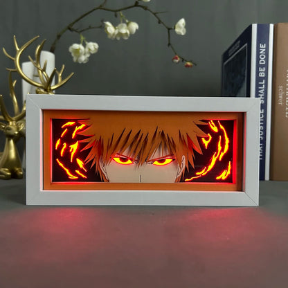 Bleach Led Light Box For Bedroom Decoration Paper Cut Shadow Box Anime Lightbox Ichigo Kurosaki Birthday Gift Bedside Night Lamp