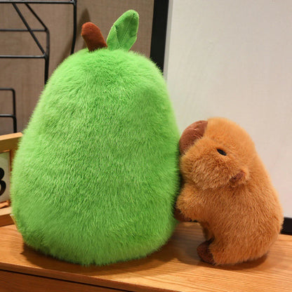 Adorable Capybara In Avocado Plushie Soft Fuzzy Plush Pig Hide In Adorable Plush Capibara Toy Throw Pillow Birthday Gift