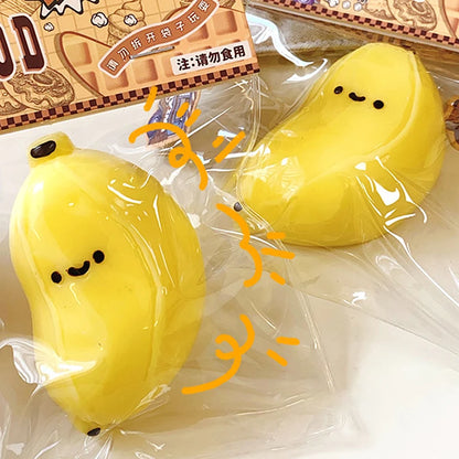 🍌 Cute Shy Chubby Banana – Slow Rebound Stress Relief Toy