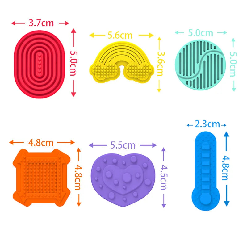 Fidget Toys Adults Sensory Silicone Stone 6PCS Textured for Autism Kids Calming Down Fidget Stress Relief Fingers Activity  Toys