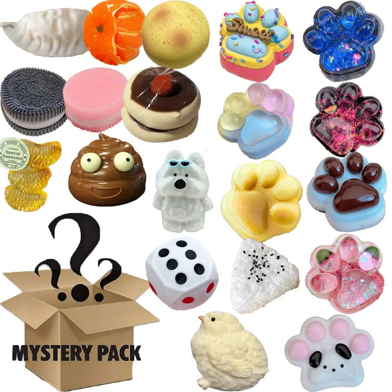 Mystery Fidget Toy Kawaii Cat's Paw,Simulated Food,Antistress Foot Squishy Toy, Squeeze Toy, Mochi Squishy, Stress Reliever Toys