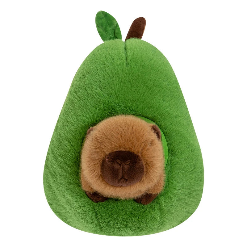 Adorable Capybara In Avocado Plushie Soft Fuzzy Plush Pig Hide In Adorable Plush Capibara Toy Throw Pillow Birthday Gift