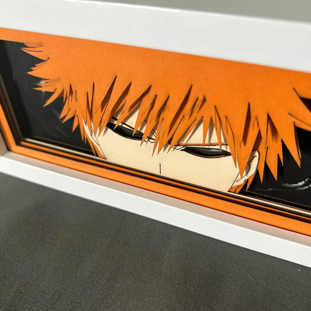 Bleach Led Light Box For Bedroom Decoration Paper Cut Shadow Box Anime Lightbox Ichigo Kurosaki Birthday Gift Bedside Night Lamp