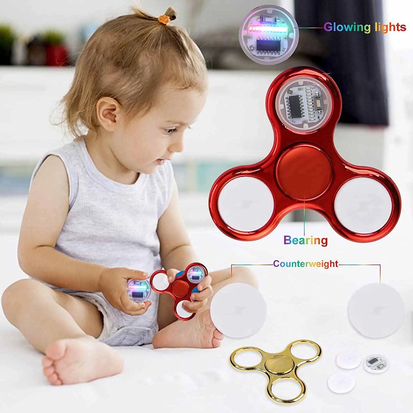 [LED Light Luminous Fidget Spinner] - Stress Anxiety Pressure Relieving fidget toys