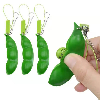 Fidget Toys Decompression Edamame Squishy Squeeze Peanuts Peas Beans Keychain Cute Stress Adult Toy Rubber Boys Xmas Gift