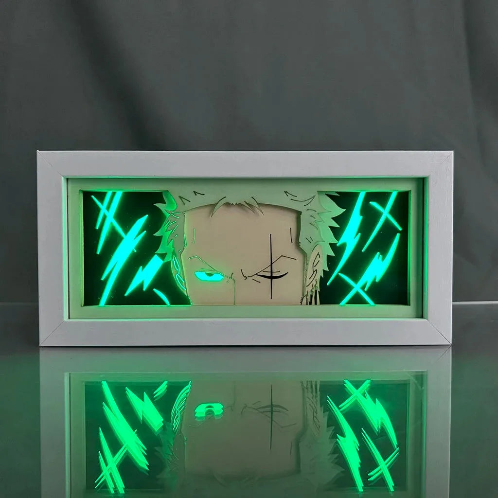 Piece Roronoa Zoro Roronoa Zoro Nika Luffy Sanji 3d Anime Led Light Box Paper Carving Light Night Lamp Room Decora